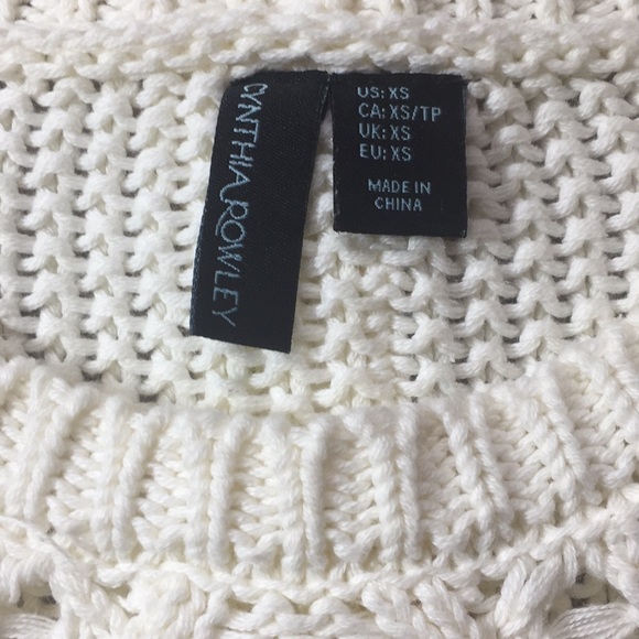 Cynthia Rowley cream cable knit sweater - Picture 2 of 9